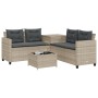 L-förmiges Gartensofa mit Tisch und Kissen aus hellem grauem PE-Rattan. von , Gartensets - Ref: Foro24-369032, Preis: 371,57 ...