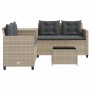 L-förmiges Gartensofa mit Tisch und Kissen aus hellem grauem PE-Rattan. von , Gartensets - Ref: Foro24-369032, Preis: 371,57 ...