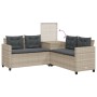 L-förmiges Gartensofa mit Tisch und Kissen aus hellem grauem PE-Rattan. von , Gartensets - Ref: Foro24-369032, Preis: 371,57 ...