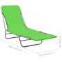 Folding sun loungers 2 units steel and green fabric by vidaXL, Loungers - Ref: Foro24-310343, Price: 84,76 €, Discount: %