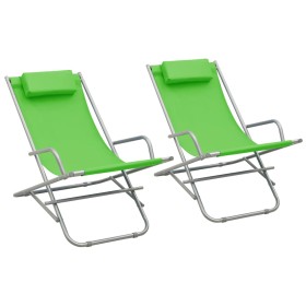 Rocking chairs 2 units green steel by vidaXL, Loungers - Ref: Foro24-310339, Price: 88,25 €, Discount: %