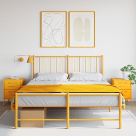 Bedside tables 2 units mustard yellow steel 36x39x50.5 cm by , Nightstands - Ref: Foro24-842929, Price: 162,21 €, Discount: %