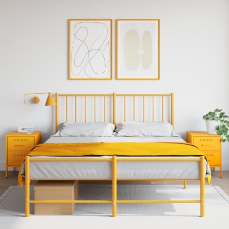 Bedside tables 2 units mustard yellow steel 36x39x50.5 cm by , Nightstands - Ref: Foro24-842929, Price: 214,99 €, Discount: %