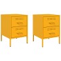 Bedside tables 2 units mustard yellow steel 36x39x50.5 cm by , Nightstands - Ref: Foro24-842929, Price: 214,99 €, Discount: %