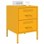 Bedside tables 2 units mustard yellow steel 36x39x50.5 cm by , Nightstands - Ref: Foro24-842929, Price: 214,99 €, Discount: %