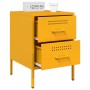 Bedside tables 2 units mustard yellow steel 36x39x50.5 cm by , Nightstands - Ref: Foro24-842929, Price: 214,99 €, Discount: %