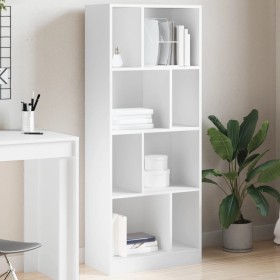 Estantería de madera de ingeniería blanca 57x28,5x141 cm de , Librerías y estanterías - Ref: Foro24-847996, Precio: 79,99 €, ...