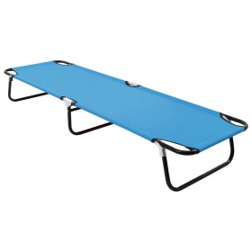 Tumbona plegable de acero azul turquesa de vidaXL, Tumbonas - Ref: Foro24-310348, Precio: 48,99 €, Descuento: %