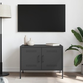 TV stand black steel 68x39x50.5 cm by , TV Furniture - Ref: Foro24-842934, Price: 94,09 €, Discount: %