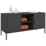 Black steel TV stand 100.5x39x50.5 cm by , TV Furniture - Ref: Foro24-842988, Price: 116,61 €, Discount: %