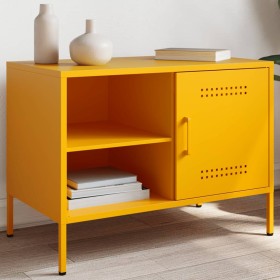 Mueble de TV de acero amarillo mostaza 68x39x50,5 cm de , Muebles TV - Ref: Foro24-843000, Precio: 126,99 €, Descuento: %