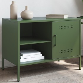 Mueble de TV de acero verde oliva 68x39x50,5 cm de , Muebles TV - Ref: Foro24-843002, Precio: 126,99 €, Descuento: %