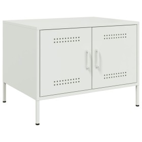 Mesa de centro de acero laminado en frío blanco 68x50x50,5 cm de , Mesas de centro - Ref: Foro24-843035, Precio: 114,83 €, De...