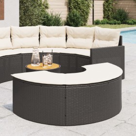 Gartenhocker mit schwarzem Kunststoff-Rattankissen. von , Hocker für den Außenbereich - Ref: Foro24-369087, Preis: 141,40 €, ...