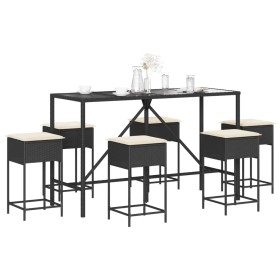 7-piece garden bar set with brown PE rattan cushions by , Garden sets - Ref: Foro24-3261472, Price: 382,99 €, Discount: %