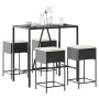 5-piece garden bar set with black PE rattan cushions by , Garden sets - Ref: Foro24-3261466, Price: 309,19 €, Discount: %