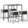 5-piece garden bar set with black PE rattan cushions by , Garden sets - Ref: Foro24-3261466, Price: 309,19 €, Discount: %