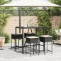 5-teiliges Gartenset mit schwarzen PE-Rattan-Kissen von , Gartensets - Ref: Foro24-3261466, Preis: 307,99 €, Rabatt: %