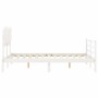 Estructura cama de matrimonio con cabecero madera maciza blanco de vidaXL, Camas y somieres - Ref: Foro24-3195262, Precio: 13...