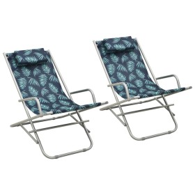 Rocking chairs, 2 units, steel with leaf pattern stamped. by vidaXL, Loungers - Ref: Foro24-310342, Price: 94,77 €, Discount: %