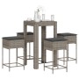 5-piece garden bar set with gray PE rattan cushions by , Garden sets - Ref: Foro24-3261451, Price: 285,41 €, Discount: %