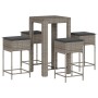 5-piece garden bar set with gray PE rattan cushions by , Garden sets - Ref: Foro24-3261451, Price: 285,41 €, Discount: %