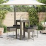 5-piece garden bar set with gray PE rattan cushions by , Garden sets - Ref: Foro24-3261451, Price: 285,41 €, Discount: %