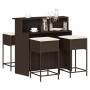 5-piece garden bar set with brown PE rattan cushions by , Garden sets - Ref: Foro24-3261485, Price: 393,50 €, Discount: %