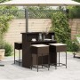 5-piece garden bar set with brown PE rattan cushions by , Garden sets - Ref: Foro24-3261485, Price: 393,50 €, Discount: %