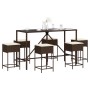 7-piece garden bar set with brown PE rattan cushions by , Garden sets - Ref: Foro24-3261470, Price: 392,21 €, Discount: %