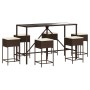 7-piece garden bar set with brown PE rattan cushions by , Garden sets - Ref: Foro24-3261470, Price: 392,21 €, Discount: %