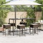 7-piece garden bar set with brown PE rattan cushions by , Garden sets - Ref: Foro24-3261470, Price: 392,21 €, Discount: %