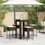 5-piece garden bar set with brown PE rattan cushions by , Garden sets - Ref: Foro24-3261447, Price: 285,37 €, Discount: %