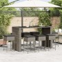 9-piece garden bar set with gray PE rattan cushions by , Garden sets - Ref: Foro24-3261514, Price: 545,47 €, Discount: %