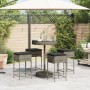 Garden table and high stools 5 pieces with gray PE rattan cushions by , Garden sets - Ref: Foro24-3261445, Price: 283,43 €, D...