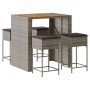 5-piece garden bar set with gray PE rattan cushions by , Garden sets - Ref: Foro24-3261516, Price: 417,99 €, Discount: %