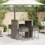 5-piece garden bar set with gray PE rattan cushions by , Garden sets - Ref: Foro24-3261516, Price: 417,99 €, Discount: %