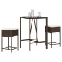 3-piece garden bar set with brown PE rattan cushions by , Garden sets - Ref: Foro24-3261458, Price: 224,83 €, Discount: %