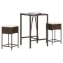 3-piece garden bar set with brown PE rattan cushions by , Garden sets - Ref: Foro24-3261458, Price: 224,83 €, Discount: %