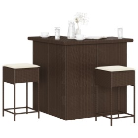 3-piece garden bar set with brown PE rattan cushions by , Garden sets - Ref: Foro24-3261500, Price: 270,33 €, Discount: %