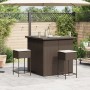 3-piece garden bar set with brown PE rattan cushions by , Garden sets - Ref: Foro24-3261500, Price: 269,33 €, Discount: %