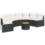 Semicircular garden sofa with table and black PE rattan cushions by , Outdoor sofas - Ref: Foro24-3318530, Price: 456,58 €, D...