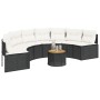 Semicircular garden sofa with table and black PE rattan cushions by , Outdoor sofas - Ref: Foro24-3318530, Price: 456,58 €, D...