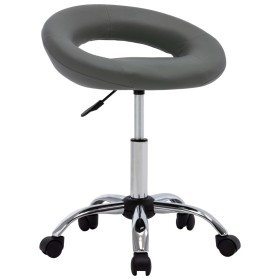 Silla de trabajo con ruedas cuero sintético gris de vidaXL, Sillas de oficina - Ref: Foro24-323668, Precio: 78,99 €, Descuent...