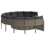 Runder Gartensofa mit grauen Kissen aus synthetischem Rattan. von , Outdoor-Sofas - Ref: Foro24-3318532, Preis: 625,03 €, Rab...