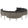 Runder Gartensofa mit grauen Kissen aus synthetischem Rattan. von , Outdoor-Sofas - Ref: Foro24-3318532, Preis: 625,03 €, Rab...