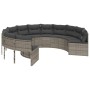 Round garden sofa with table and gray PE rattan cushions by , Outdoor sofas - Ref: Foro24-3318545, Price: 659,91 €, Discount: %