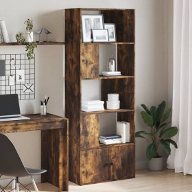 Engineered wood smoked oak bookshelf 70x36x189 cm by , Bookcases and shelves - Ref: Foro24-3295321, Price: 124,99 €, Discount: %