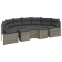 Semicircular garden sofa, 2 pieces, synthetic gray rattan by , Outdoor sofas - Ref: Foro24-3262071, Price: 559,96 €, Discount: %