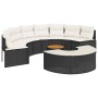 Semicircular 3-piece synthetic rattan garden sofa set in black. by , Outdoor sofas - Ref: Foro24-3262078, Price: 591,41 €, Di...